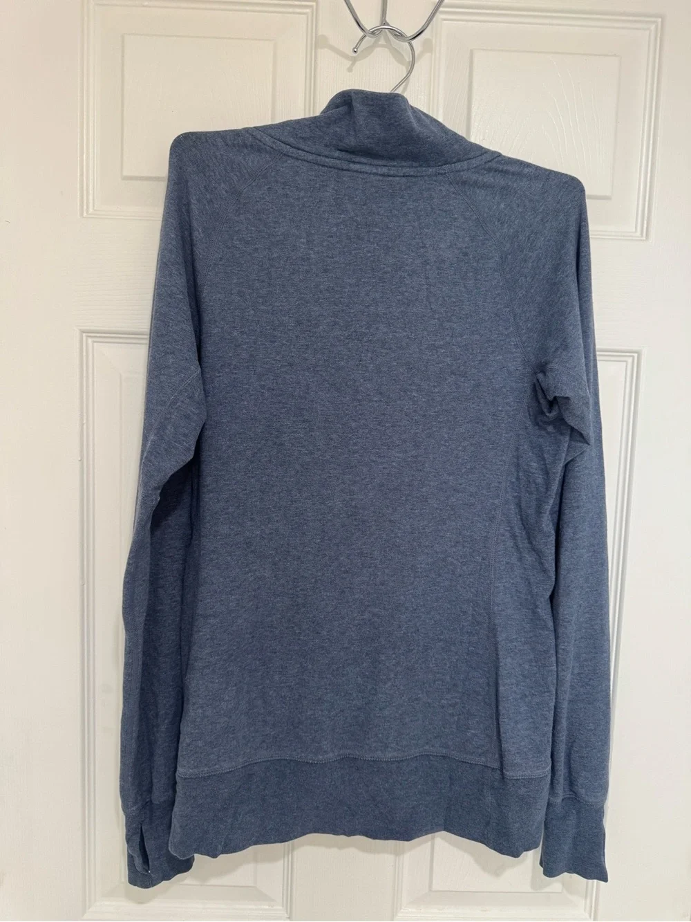 Nike Dri-FIT Women's Full Zip Cowl Neck Jacket Slate Blue Size S Thumbholes